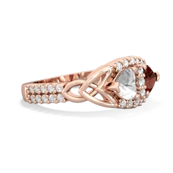 White Topaz Sparkling Celtic Knot 14K Rose Gold ring R2645