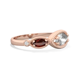 White Topaz Milgrain Marquise 14K Rose Gold ring R5700