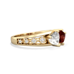 White Topaz Heart To Heart 14K Yellow Gold ring R3342