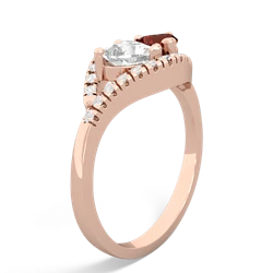 White Topaz Mother And Child 14K Rose Gold ring R3010