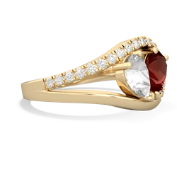 White Topaz Nestled Heart Keepsake 14K Yellow Gold ring R5650