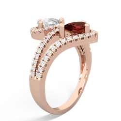 White Topaz Diamond Dazzler 14K Rose Gold ring R3000