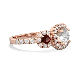 White Topaz Regal Halo 14K Rose Gold ring R5350