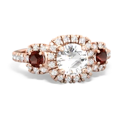 White Topaz Regal Halo 14K Rose Gold ring R5350