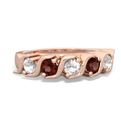 White Topaz Anniversary Band 14K Rose Gold ring R2089