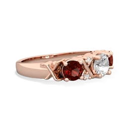 White Topaz Hugs And Kisses 14K Rose Gold ring R5016