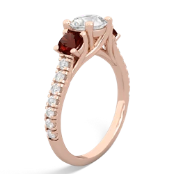 White Topaz Pave Trellis 14K Rose Gold ring R5500