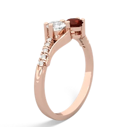 White Topaz Infinity Pave Two Stone 14K Rose Gold ring R5285