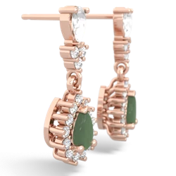 White Topaz Halo Pear Dangle 14K Rose Gold earrings E1882