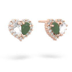 White Topaz Halo 14K Rose Gold earrings E7008