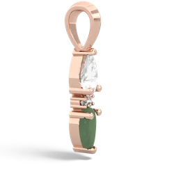 White Topaz Bowtie Drop 14K Rose Gold pendant P0865