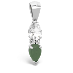 White Topaz Bowtie Drop 14K White Gold pendant P0865