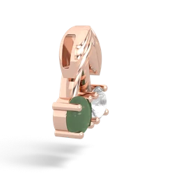 White Topaz Sweet Cherries 14K Rose Gold pendant P7001