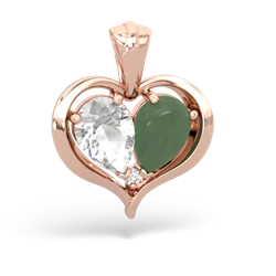 White Topaz Two Become One 14K Rose Gold pendant P5330