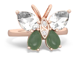 White Topaz Butterfly 14K Rose Gold ring R2215