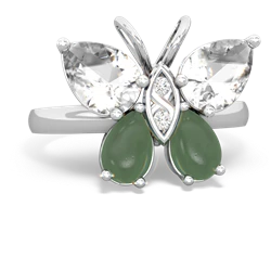 White Topaz Butterfly 14K White Gold ring R2215