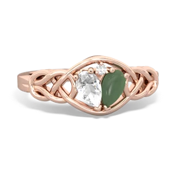 White Topaz Celtic Love Knot 14K Rose Gold ring R5420