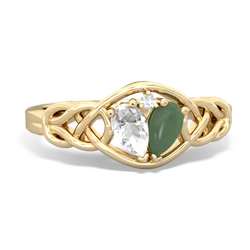 White Topaz Celtic Love Knot 14K Yellow Gold ring R5420