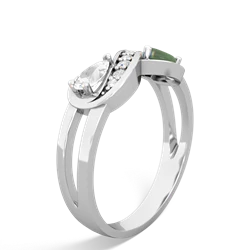 White Topaz Diamond Infinity 14K White Gold ring R5390
