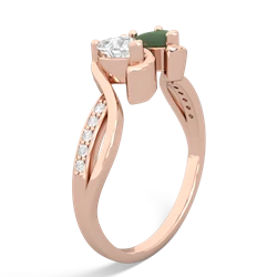 White Topaz Side By Side 14K Rose Gold ring R3090