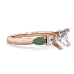 White Topaz 6Mm Princess Eternal Embrace Engagement 14K Rose Gold ring C2002