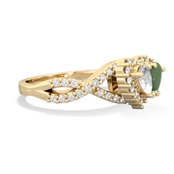 White Topaz Diamond Twist 'One Heart' 14K Yellow Gold ring R2640HRT