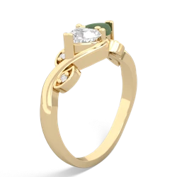 White Topaz Floral Elegance 14K Yellow Gold ring R5790