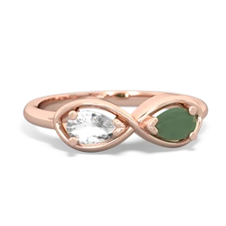 White Topaz Infinity 14K Rose Gold ring R5050