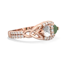 White Topaz Sparkling Celtic Knot 14K Rose Gold ring R2645