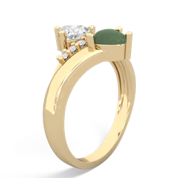 White Topaz Heart To Heart 14K Yellow Gold ring R2064