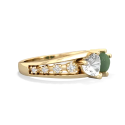 White Topaz Heart To Heart 14K Yellow Gold ring R3342