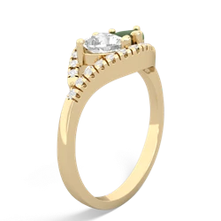 White Topaz Mother And Child 14K Yellow Gold ring R3010