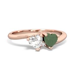 White Topaz Sweethearts 14K Rose Gold ring R5260