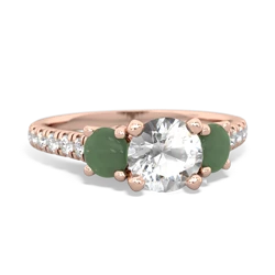 White Topaz Pave Trellis 14K Rose Gold ring R5500