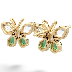 White Topaz Butterfly 14K Yellow Gold earrings E2215