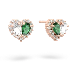 White Topaz Halo 14K Rose Gold earrings E7008