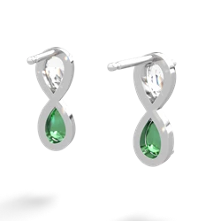 White Topaz Infinity 14K White Gold earrings E5050