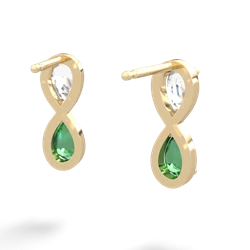 White Topaz Infinity 14K Yellow Gold earrings E5050