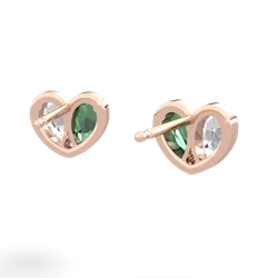 White Topaz 'Our Heart' 14K Rose Gold earrings E5072