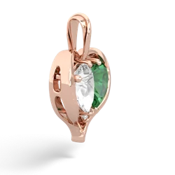 White Topaz Two Become One 14K Rose Gold pendant P5330