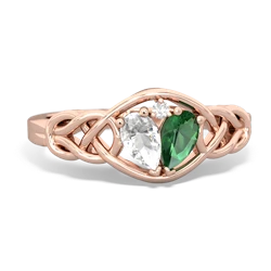 White Topaz Celtic Love Knot 14K Rose Gold ring R5420