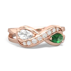 White Topaz Diamond Infinity 14K Rose Gold ring R5390