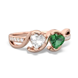 White Topaz Side By Side 14K Rose Gold ring R3090