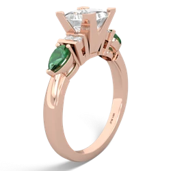 White Topaz 6Mm Princess Eternal Embrace Engagement 14K Rose Gold ring C2002