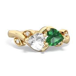 White Topaz Floral Elegance 14K Yellow Gold ring R5790