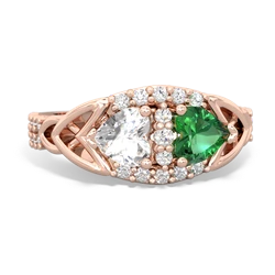 White Topaz Sparkling Celtic Knot 14K Rose Gold ring R2645