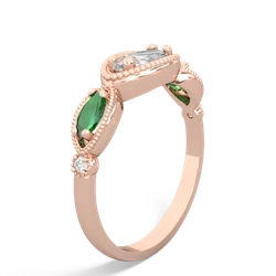 White Topaz Milgrain Marquise 14K Rose Gold ring R5700