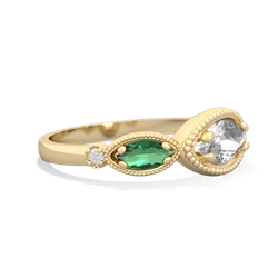 White Topaz Milgrain Marquise 14K Yellow Gold ring R5700