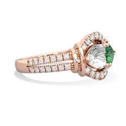 White Topaz Art-Deco Keepsake 14K Rose Gold ring R5630