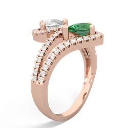 White Topaz Diamond Dazzler 14K Rose Gold ring R3000